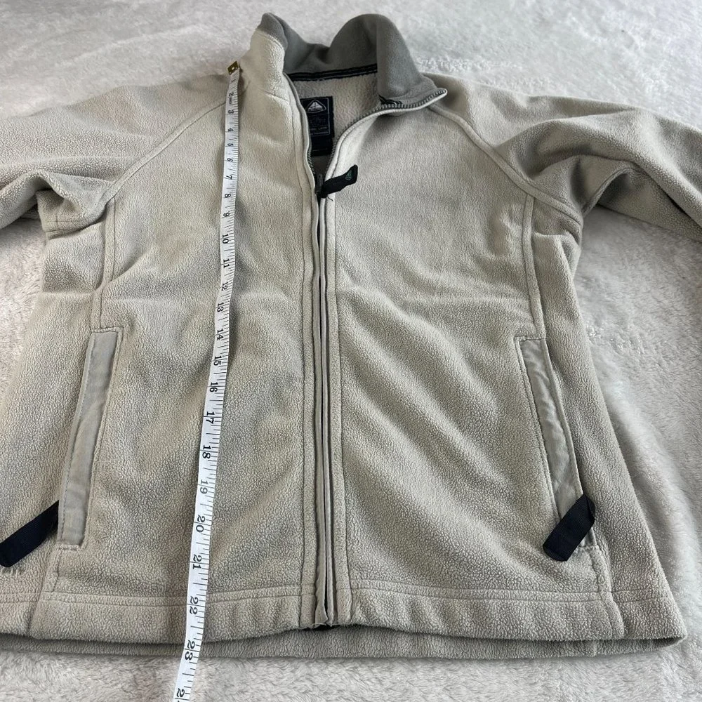 Nike ACG Therma-FIT Fleece Jacket Womens M‎ Beige Full Zip Pockets Thermal Layer